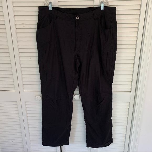Eddie Bauer Men’s Pants 38x32 Black Fleece Lined Hiking Outdoor Cold Winter - Picture 1 of 14